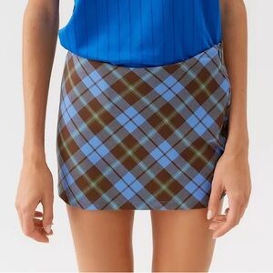 Urban outfitters Blue and Brown plaid mini skirt new without tags